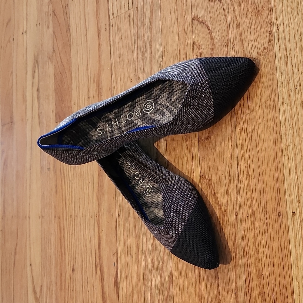 Rothy's The Point Twilight Metallic Captoe Silver… - image 2